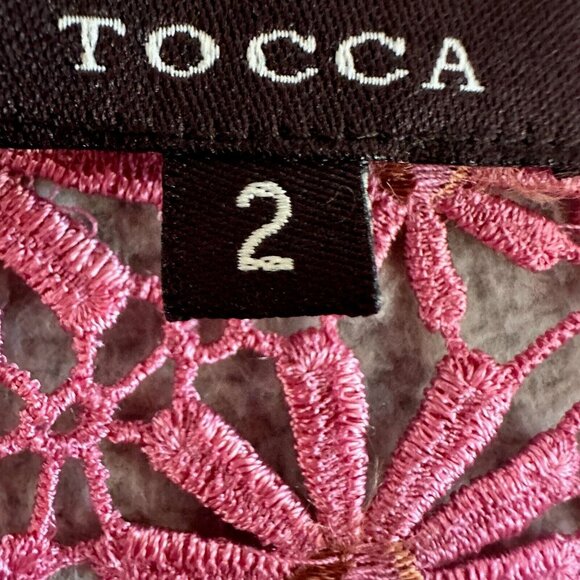 Tocca Pink Blazer Eyelet Floral Embroidered Coquette Feminine Demure - Picture 7 of 16